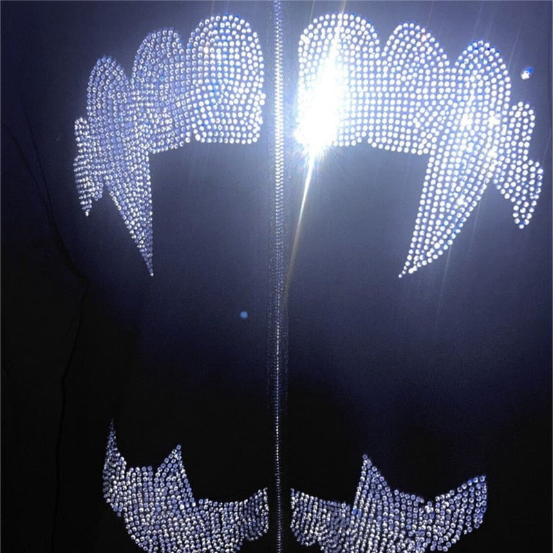 Spiderweb & Fangs Sweatshirt - DARK MOON