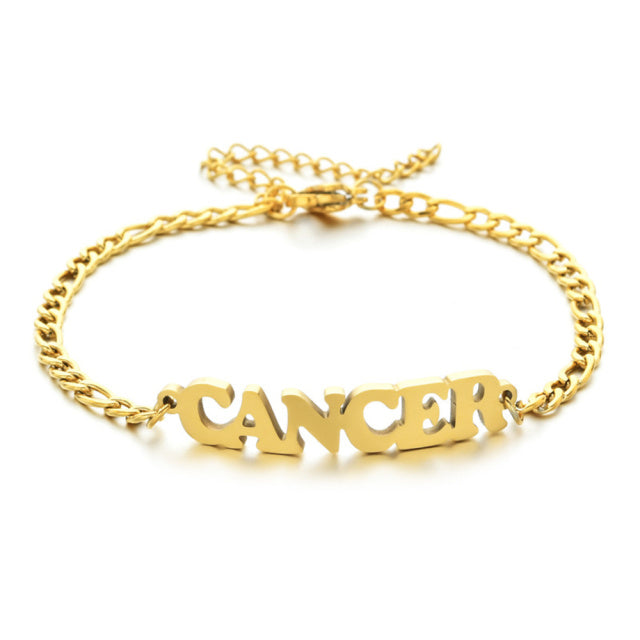 Zodiac Sign Word Bracelet - DARK MOON