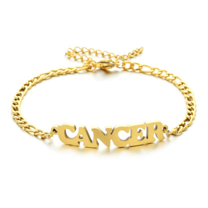 Zodiac Sign Word Bracelet - DARK MOON