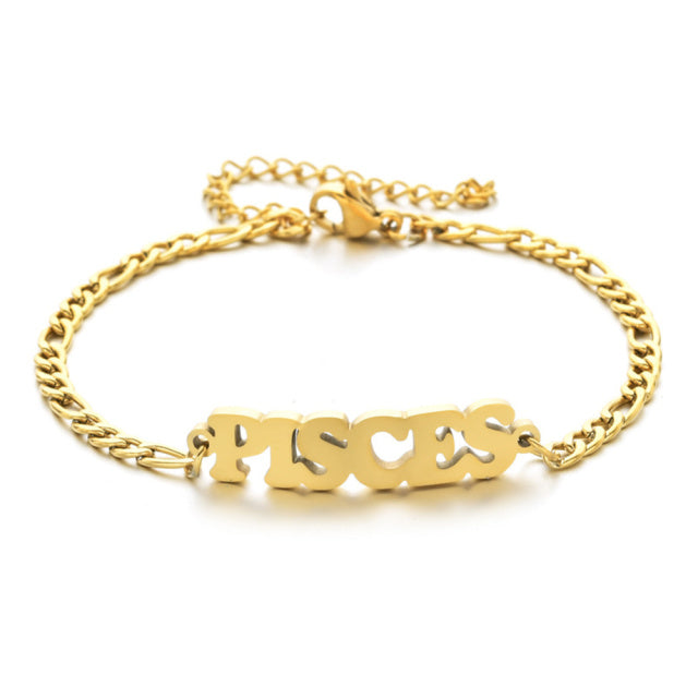 Zodiac Sign Word Bracelet - DARK MOON