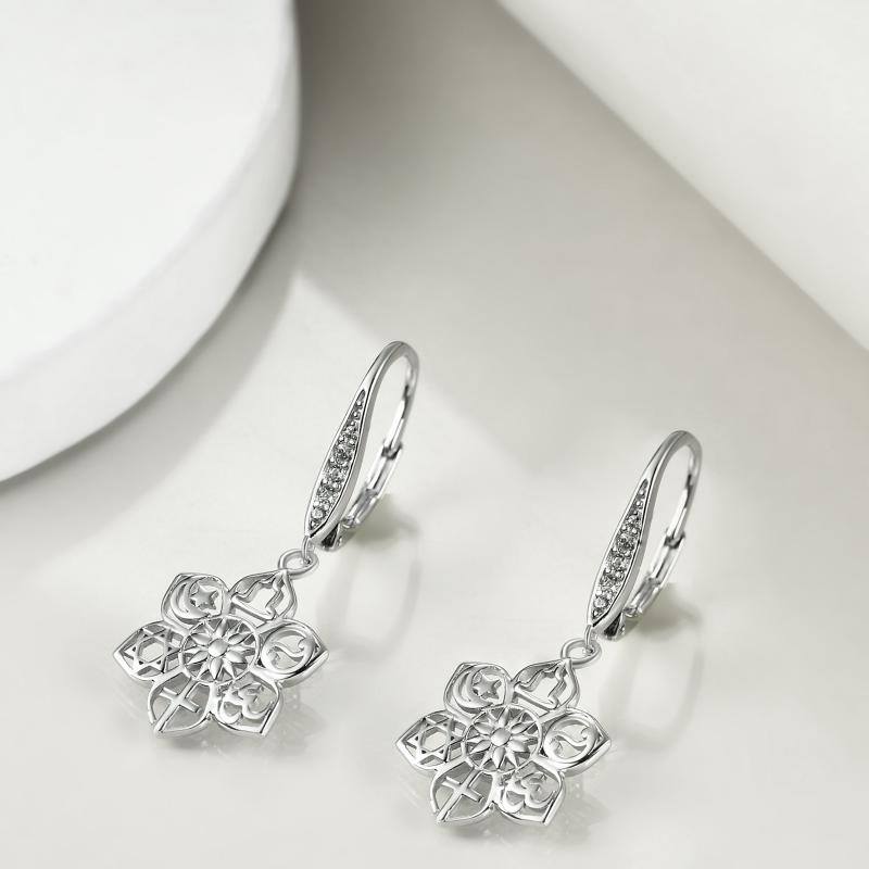 Sacred Symbols Lotus Earrings - DARK MOON