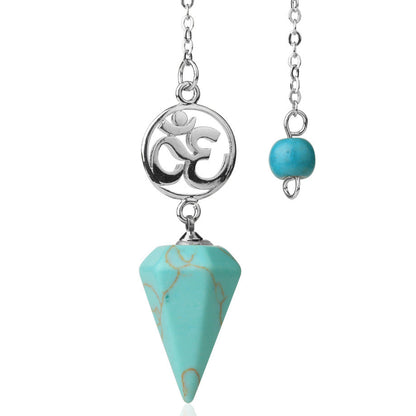 Crystal Pendulum with Om Charm - DARK MOON