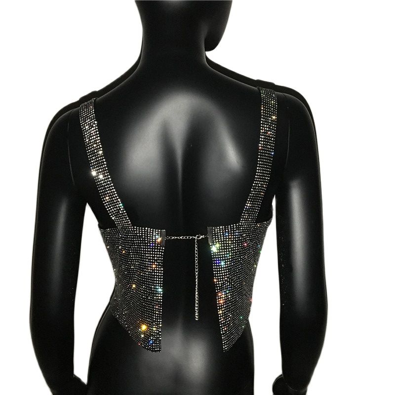 Sparkly Tank Crop Top - DARK MOON