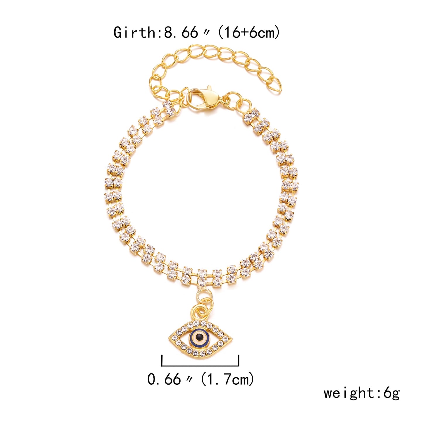 Sparkly Evil Eye Bracelet - DARK MOON