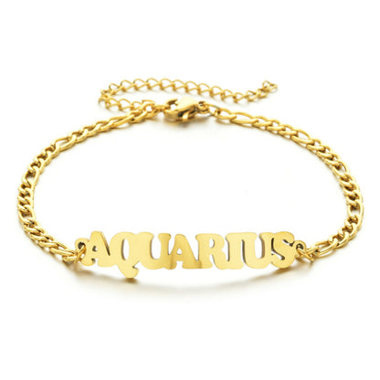 Zodiac Sign Word Bracelet - DARK MOON
