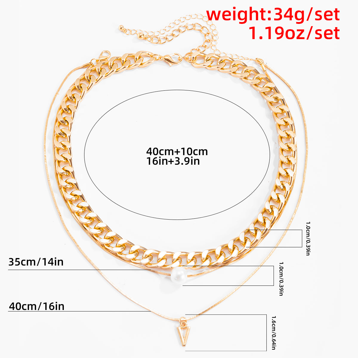Chunky Chain Multi Layer Necklace - DARK MOON