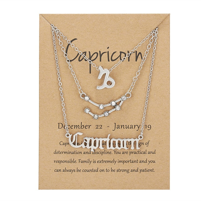 Zodiac Sign & Constellation Necklace - DARK MOON