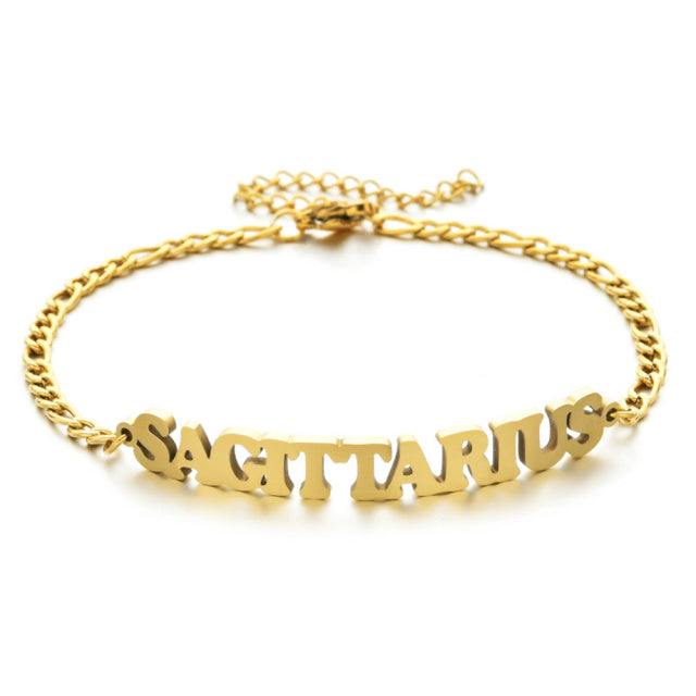 Zodiac Sign Word Bracelet - DARK MOON