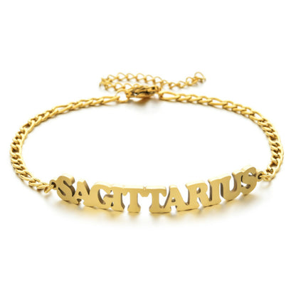 Zodiac Sign Word Bracelet - DARK MOON